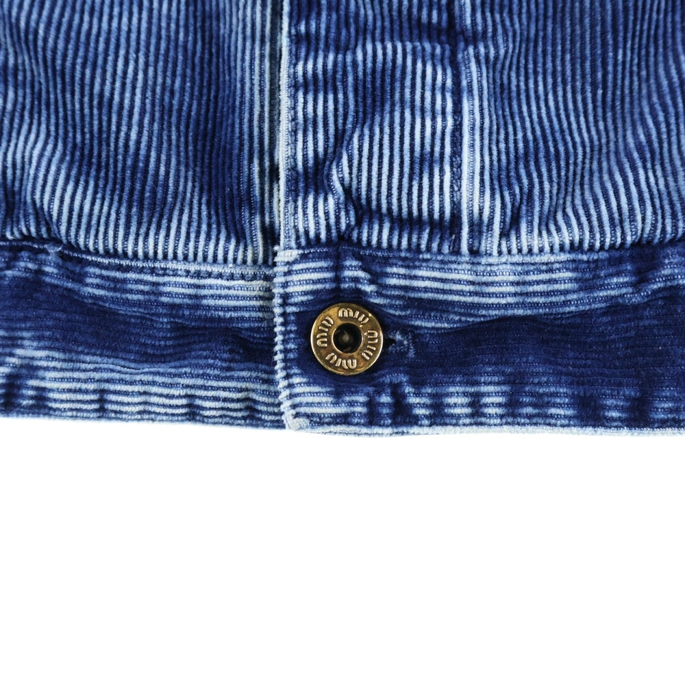 miumiu(ミュウミュウ) コーデュロイ トラッカージャケット インディゴ AMM1 2023 1285