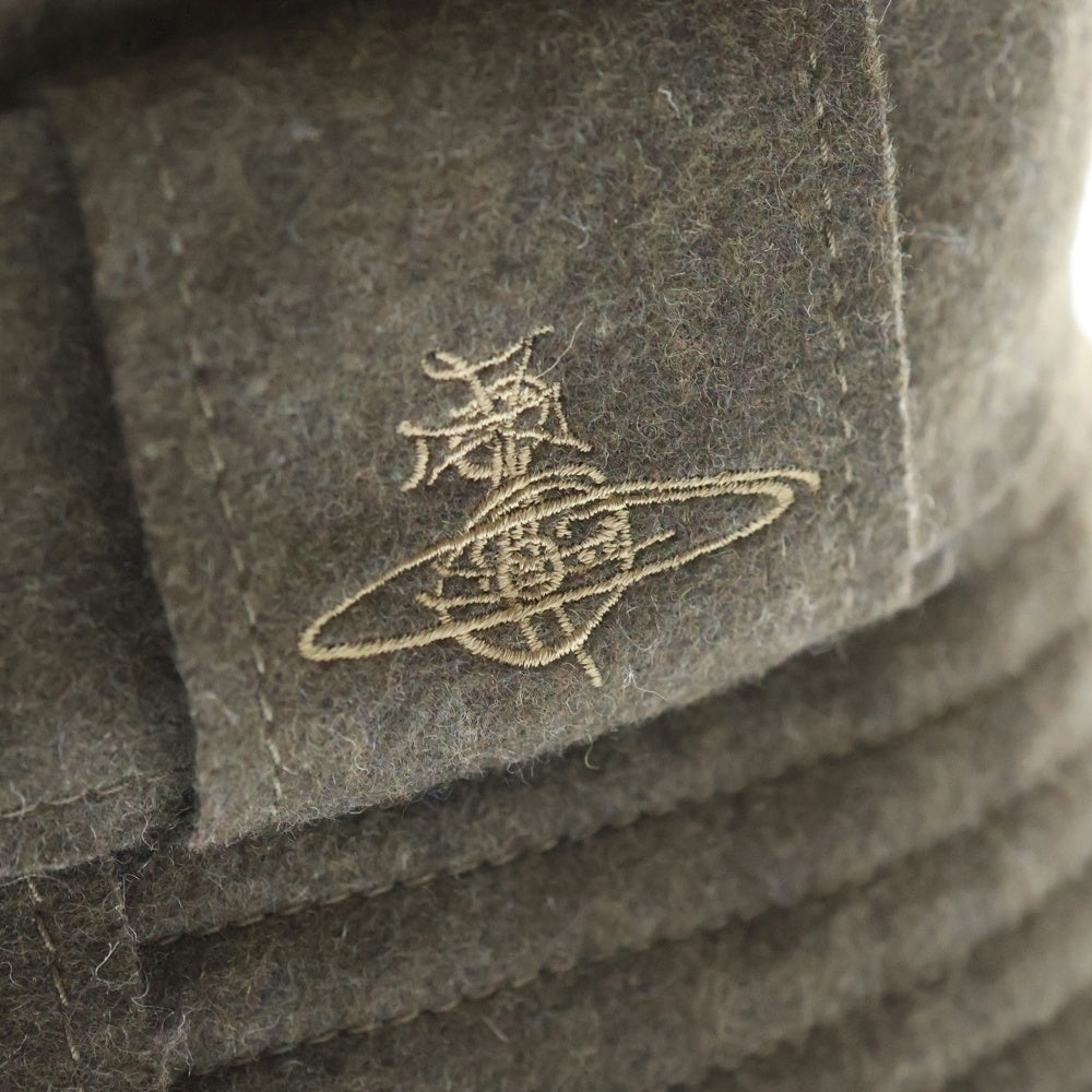 Vivienne Westwood(ヴィヴィアンウエストウッド) オーブロゴ ウールリボンバケットハット 帽子 ブラウン