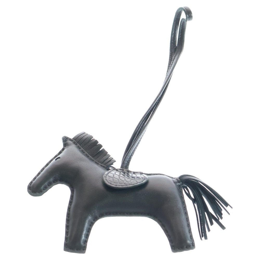 HERMES(エルメス) ロデオチャーム タッチ MM バッグチャーム ブラック レザー×アリゲーター スイフト