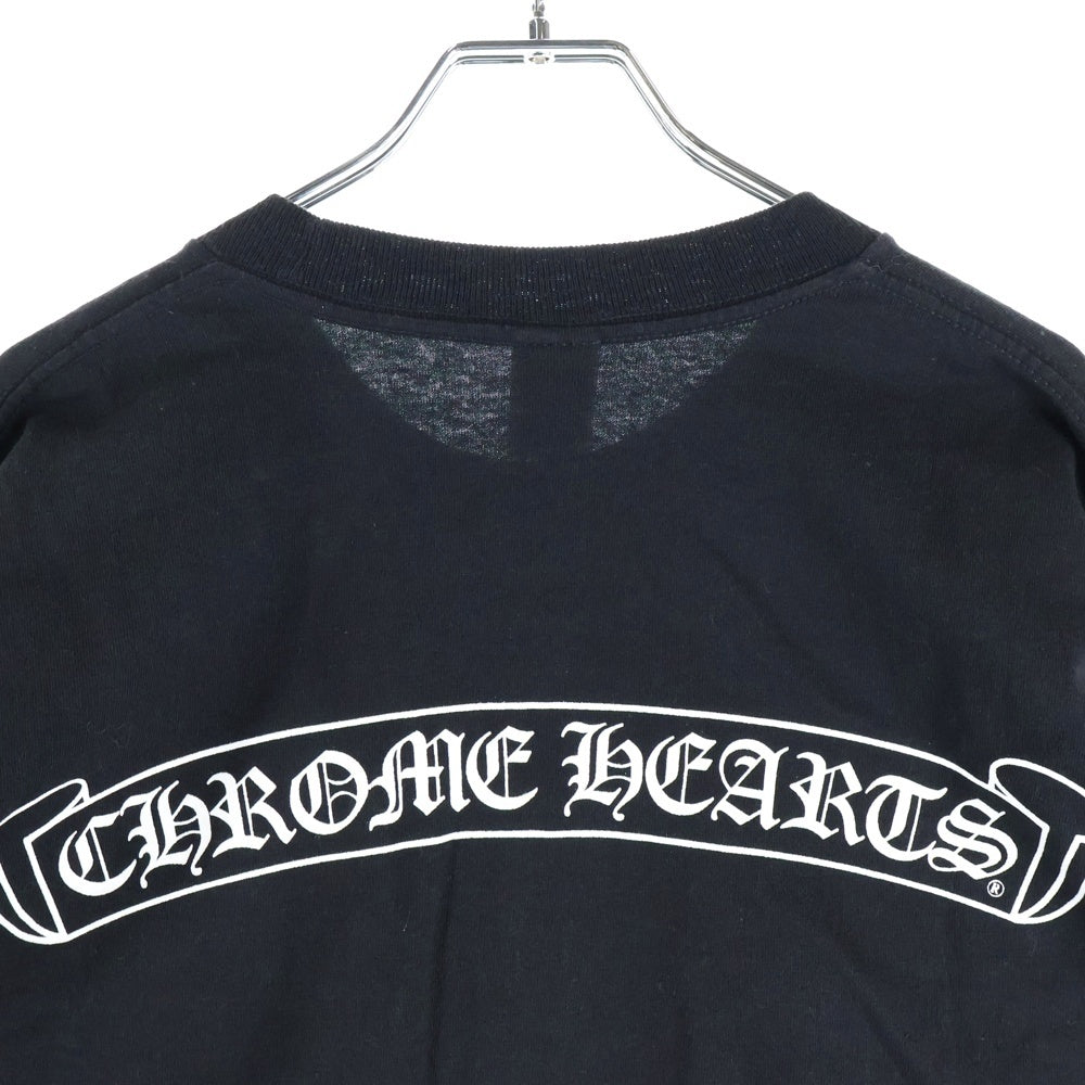 CHROME HEARTS(クロムハーツ) OLD フロントホースシュー バックスクロールラベル 袖スモールCHプリント 長袖Tシャツカットソー ブラック