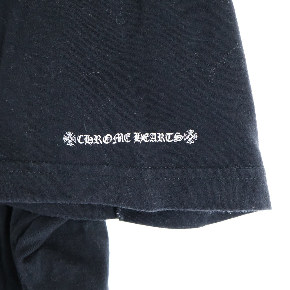 CHROME HEARTS(クロムハーツ) バックスクロールラベルプリント 胸ポケット 半袖Tシャツ カットソー ブラック