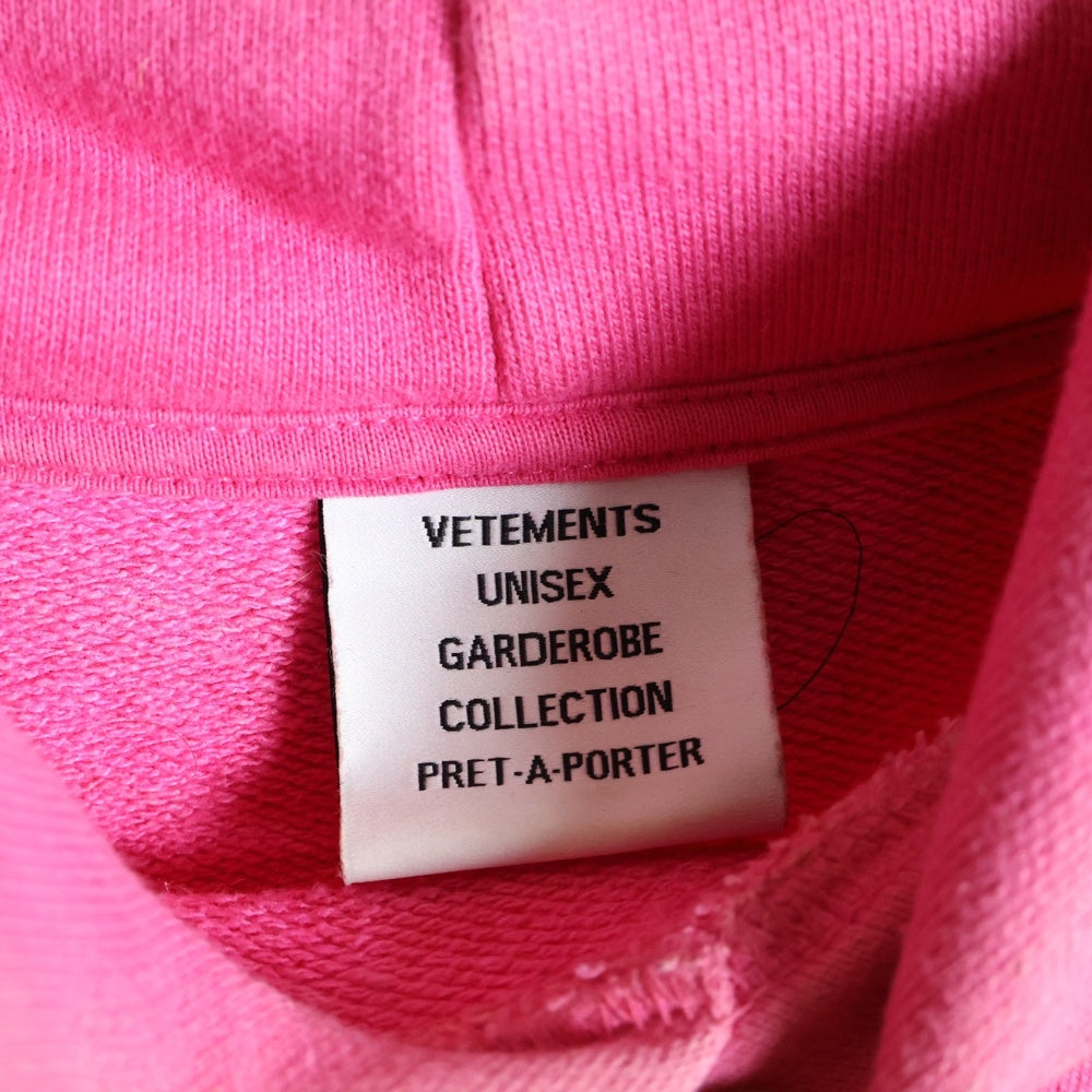 VETEMENTS(ヴェトモン) LIMITED EDITION LOGO HOODIE リミテッドエディション ロゴフーディー パーカー ピンク UE51TR730P