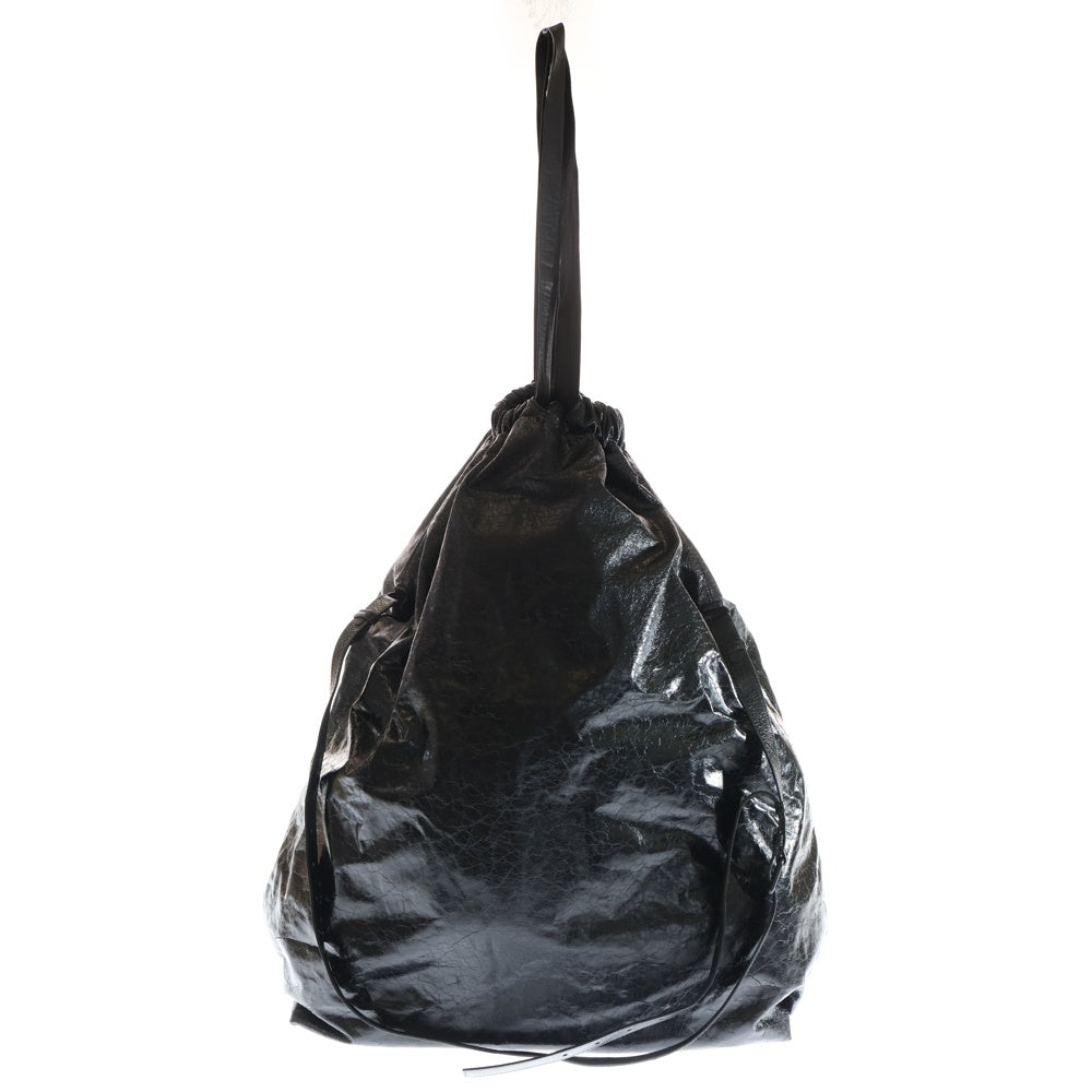 BALENCIAGA(バレンシアガ) 24SS TRASH BAG 716897 トラッシュバッグ レザー ショルダーバッグ ブラック