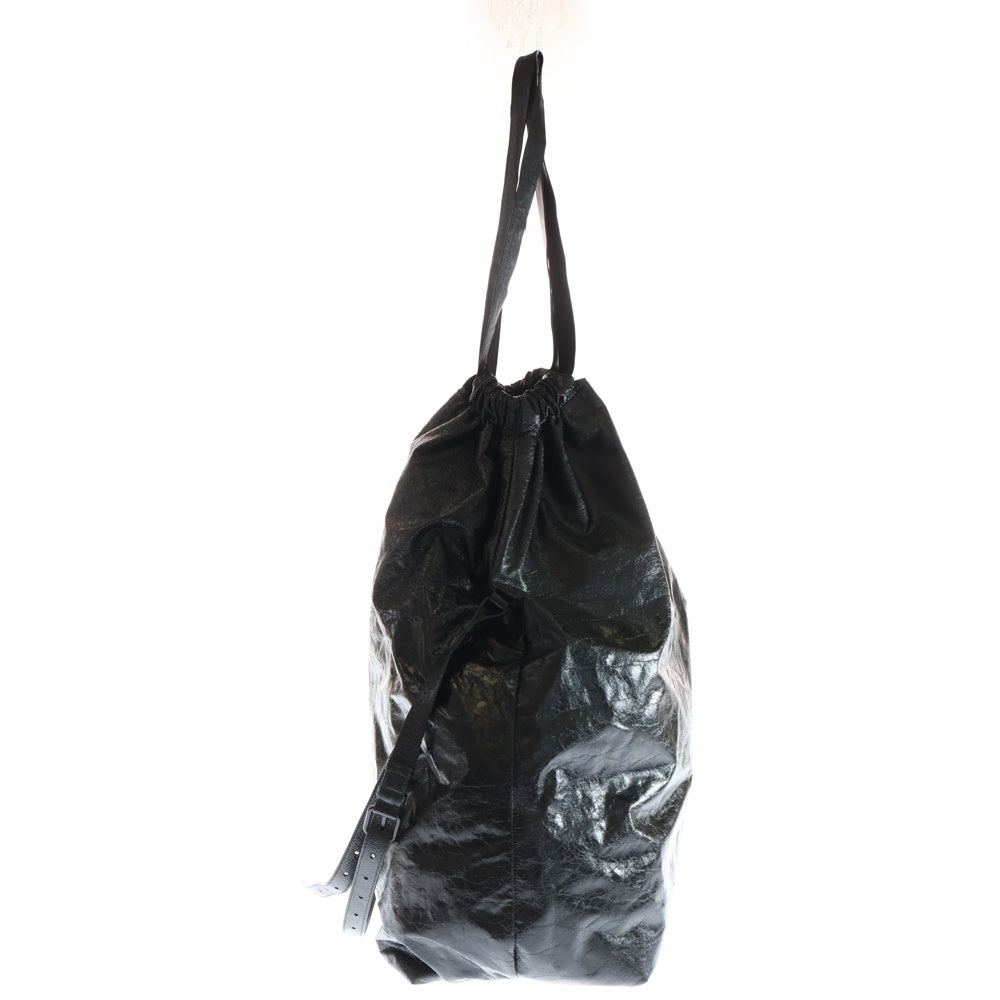 BALENCIAGA(バレンシアガ) 24SS TRASH BAG 716897 トラッシュバッグ レザー ショルダーバッグ ブラック