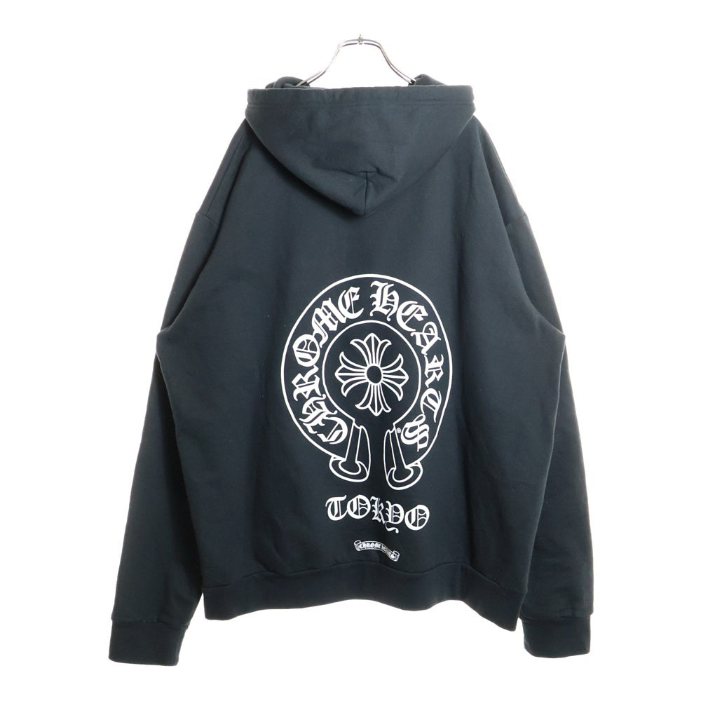 CHROME HEARTS(クロムハーツ) 東京限定 ホースシュー バックプリント プルオーバーパーカー ブラック
