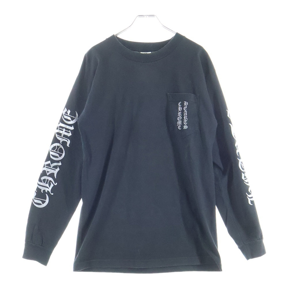 CHROME HEARTS(クロムハーツ) OLD Metallic Logo Print L/S Tee メタリックロゴ 長袖Tシャツ カットソー ブラック