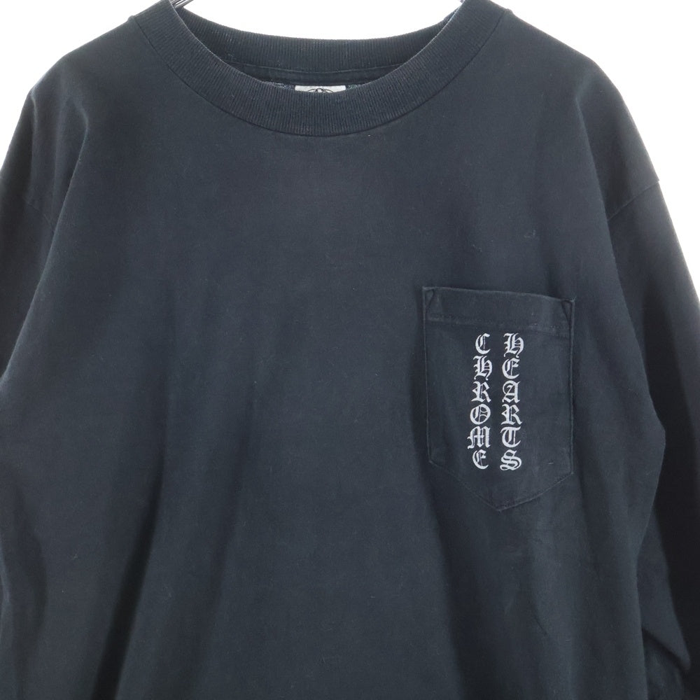 CHROME HEARTS(クロムハーツ) OLD Metallic Logo Print L/S Tee メタリックロゴ 長袖Tシャツ カットソー ブラック