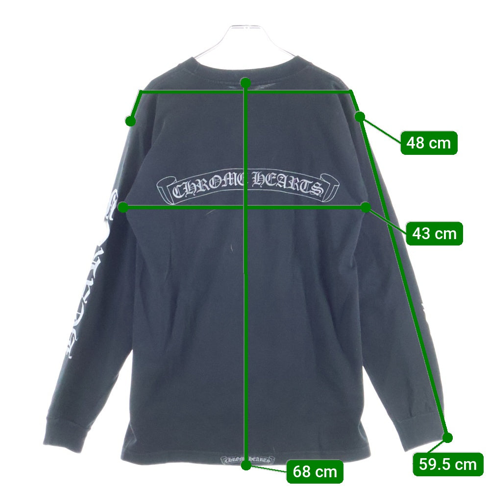 CHROME HEARTS(クロムハーツ) OLD Metallic Logo Print L/S Tee メタリックロゴ 長袖Tシャツ カットソー ブラック