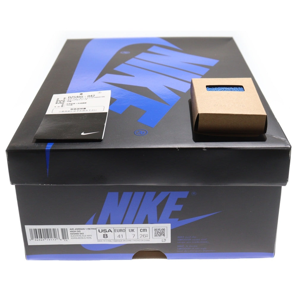 NIKE(ナイキ) AIR JORDAN 1 RETRO HIGH OG ROYAL REIMAGINED DZ5485-042 エアジョーダン1 レトロ ロイヤル リイマジンド ハイカットスニーカー ブラック/ブルー US8/26.0cm