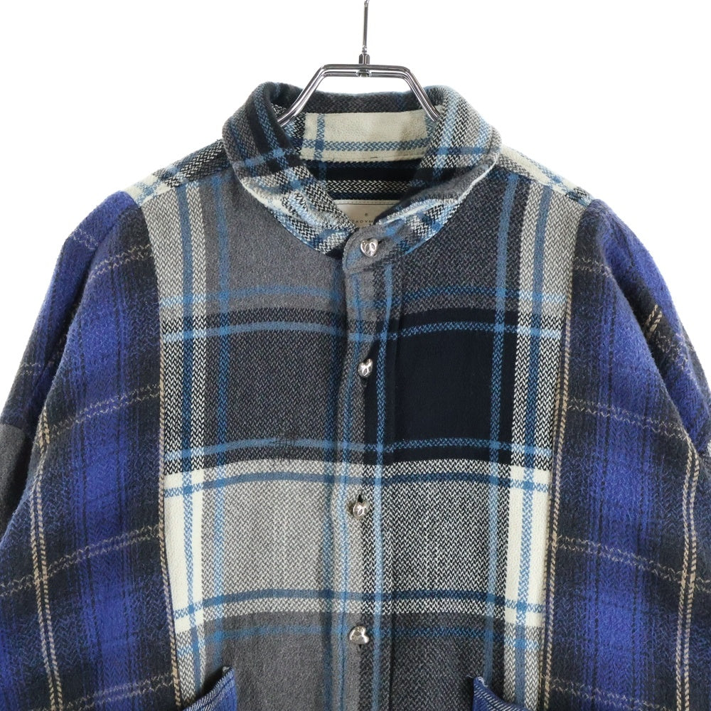 READY MADE(レディメイド) 25SS Flannel Check Shirt フランネルチェックシャツ ブルー RE-CO-AS-00-00-256