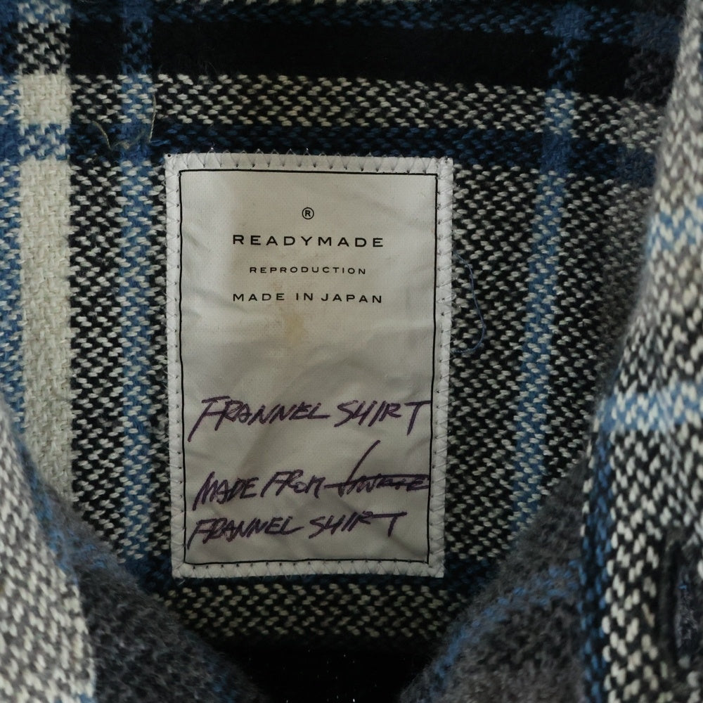 READY MADE(レディメイド) 25SS Flannel Check Shirt フランネルチェックシャツ ブルー RE-CO-AS-00-00-256