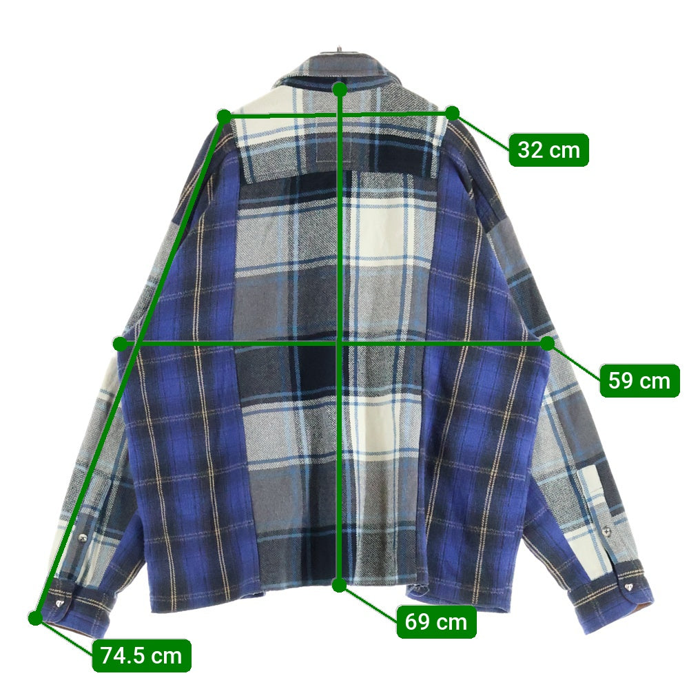 READY MADE(レディメイド) 25SS Flannel Check Shirt フランネルチェックシャツ ブルー RE-CO-AS-00-00-256