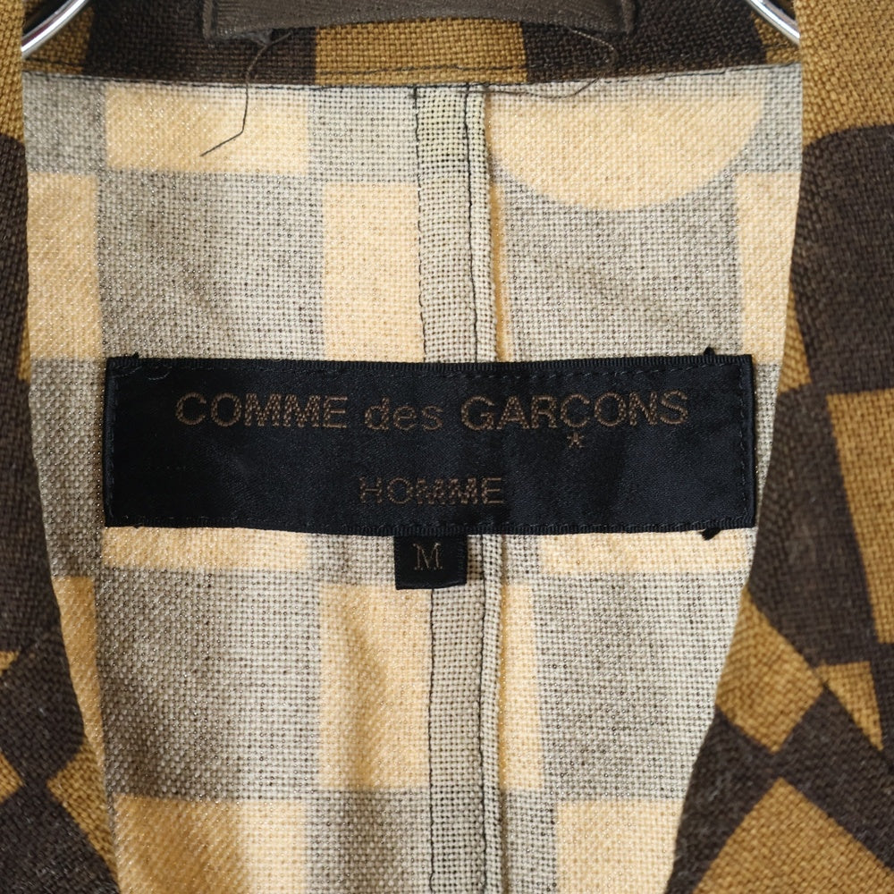 COMME des GARCONS HOMME(コムデギャルソンオム) AD2002 田中オム期 ブロックチェックドットテーラードジャケット HI-J019 ブラウン
