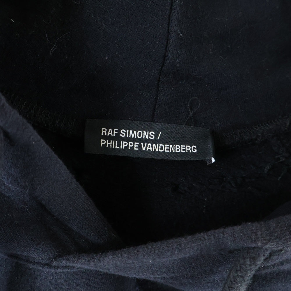 RAF SIMONS(ラフシモンズ) 23SS ×Philippe Vandenberg バックプリント ダメージ加工パーカー ブラック