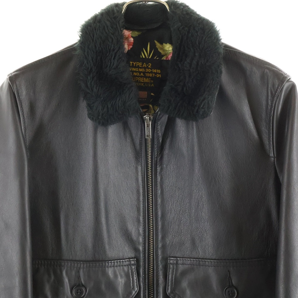 SUPREME(シュプリーム) 12SS×Schott A2 フライトレザージャケット ブラック