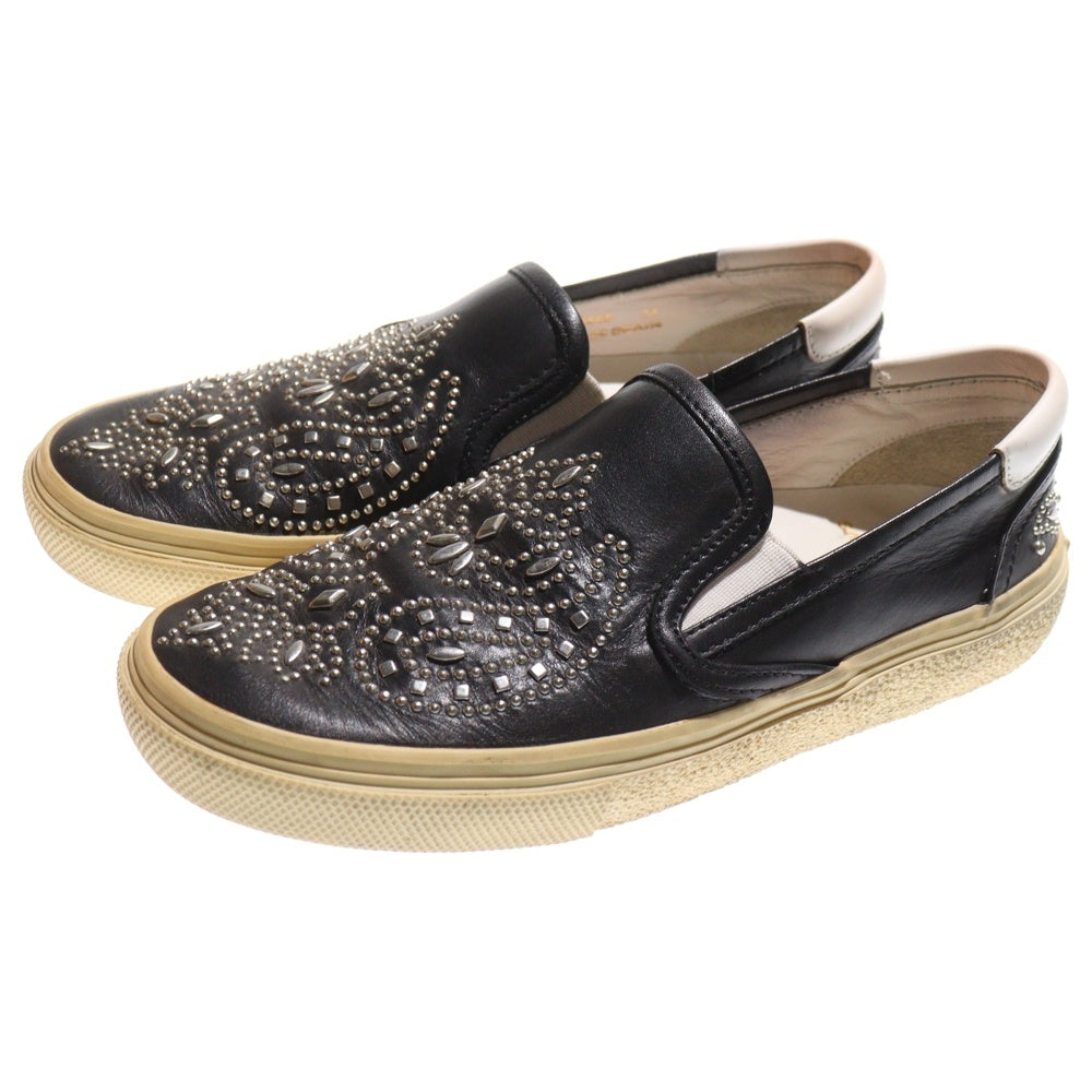SAINT LAURENT PARIS(サンローランパリ) Skate Bandana Studded Leather Sneakers スタッズバンダナモチーフレザースリッポン スニーカー レディース VU376565