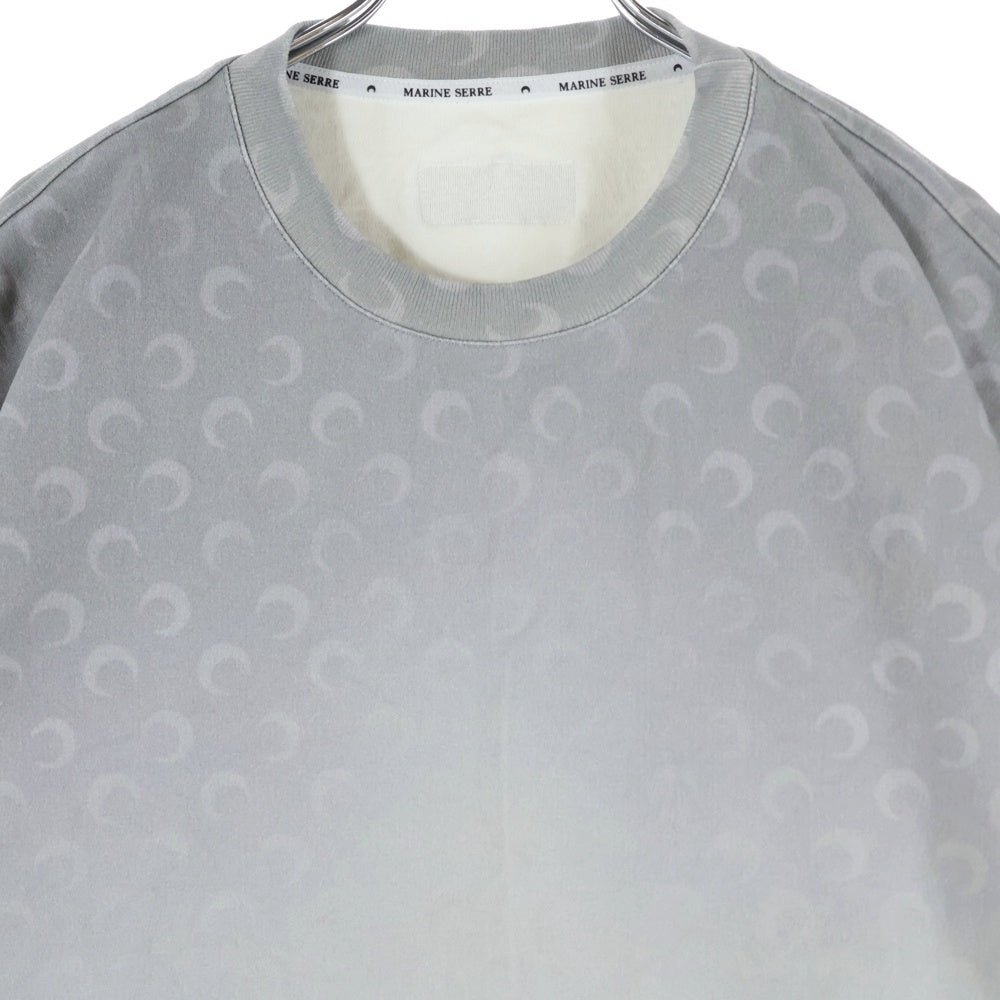 MARINE SERRE(マリーン セル) クルーネック半袖Tシャツカットソー グレー レディース