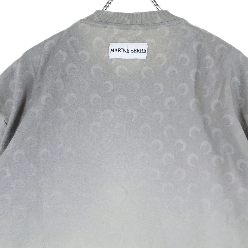 MARINE SERRE(マリーン セル) クルーネック半袖Tシャツカットソー グレー レディース