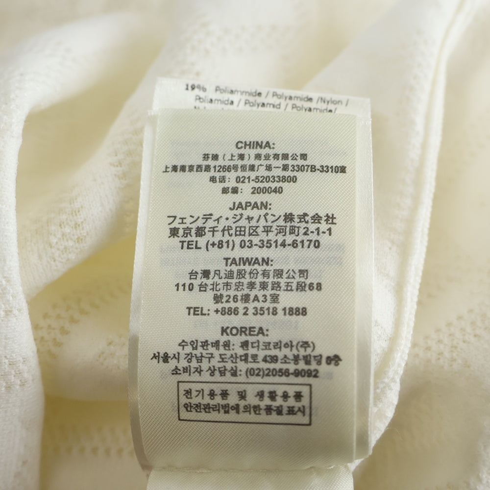 FENDI(フェンディ) インナー付き ズッカ柄 ニット半袖ワンピース FZD772 A8KK ホワイト レディース