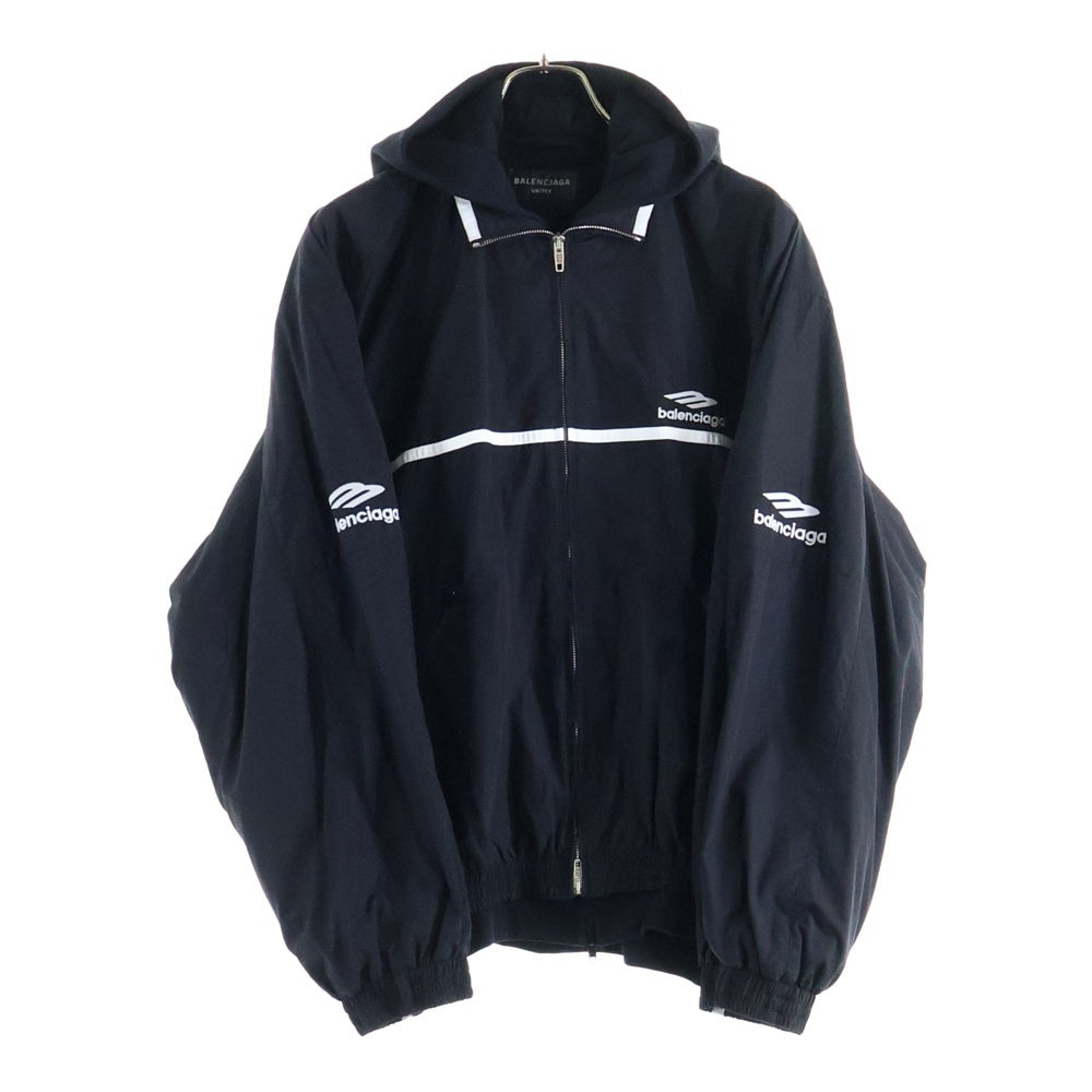 BALENCIAGA(バレンシアガ) 24SS Layered Track Jacket 773043 TNQ25 レイヤードフーディーナイロントラックジャケット ブラック
