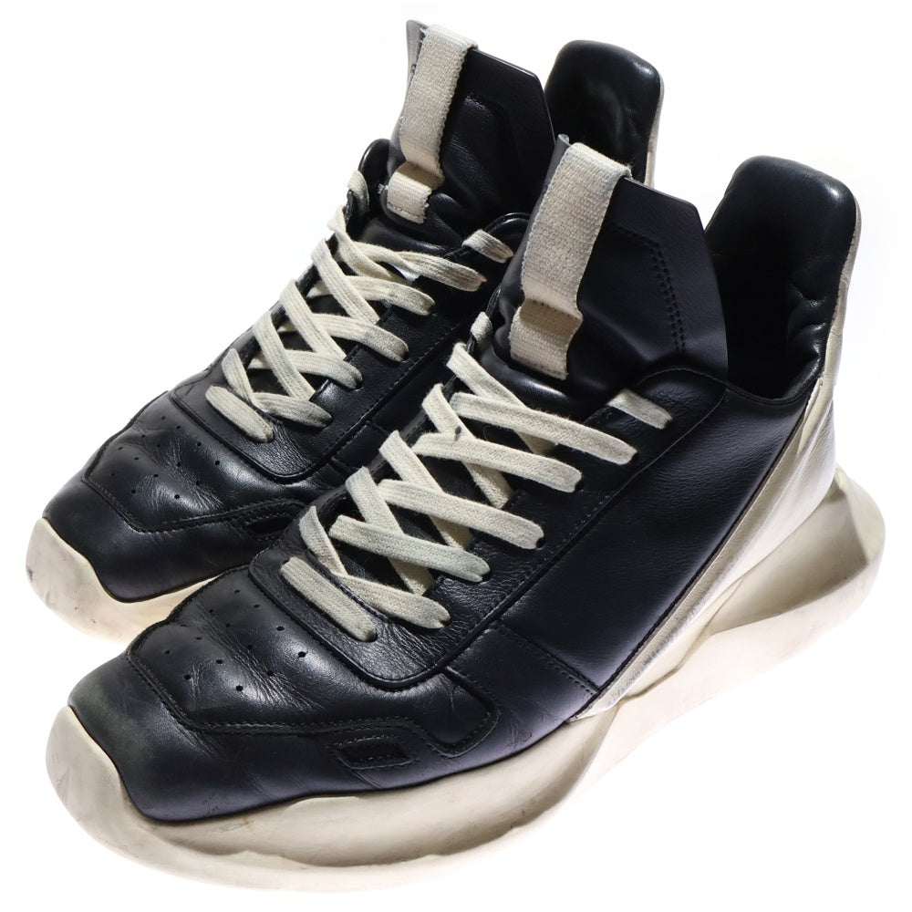 Rick Owens(リックオウエンス) GETH RUNNER 01B1814 ゲスランナー ミッドカットボリュームスニーカー ブラック/ホワイト