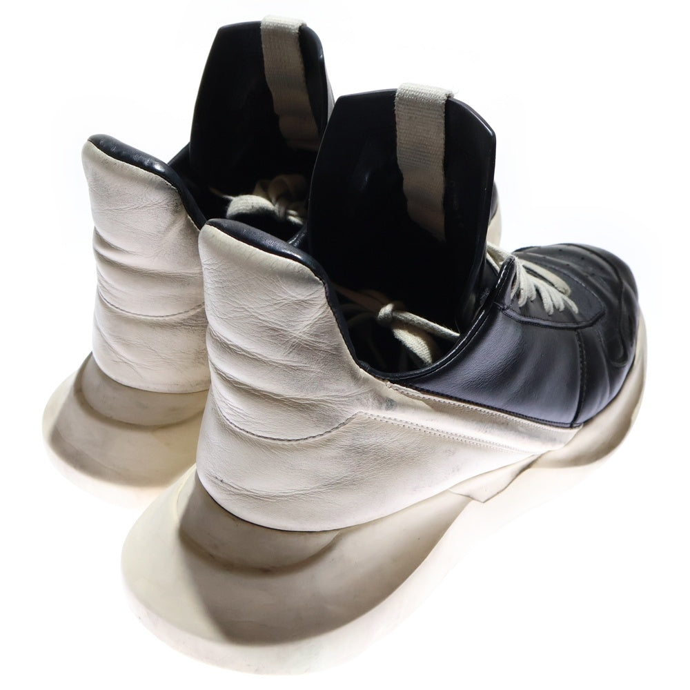 Rick Owens(リックオウエンス) GETH RUNNER 01B1814 ゲスランナー ミッドカットボリュームスニーカー ブラック/ホワイト