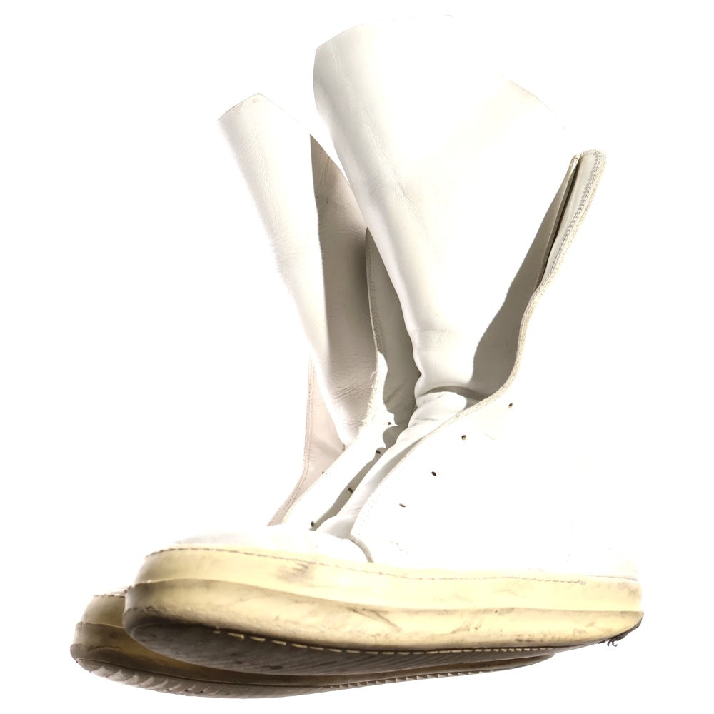 Rick Owens(リックオウエンス) 14SS MEGA TONGUE RAMONES メガタンラモーンズ レザーハイカットスニーカー ホワイト