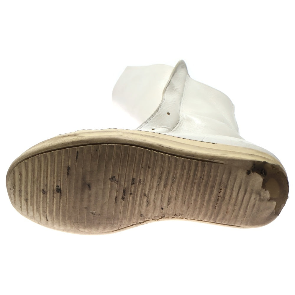 Rick Owens(リックオウエンス) 14SS MEGA TONGUE RAMONES メガタンラモーンズ レザーハイカットスニーカー ホワイト