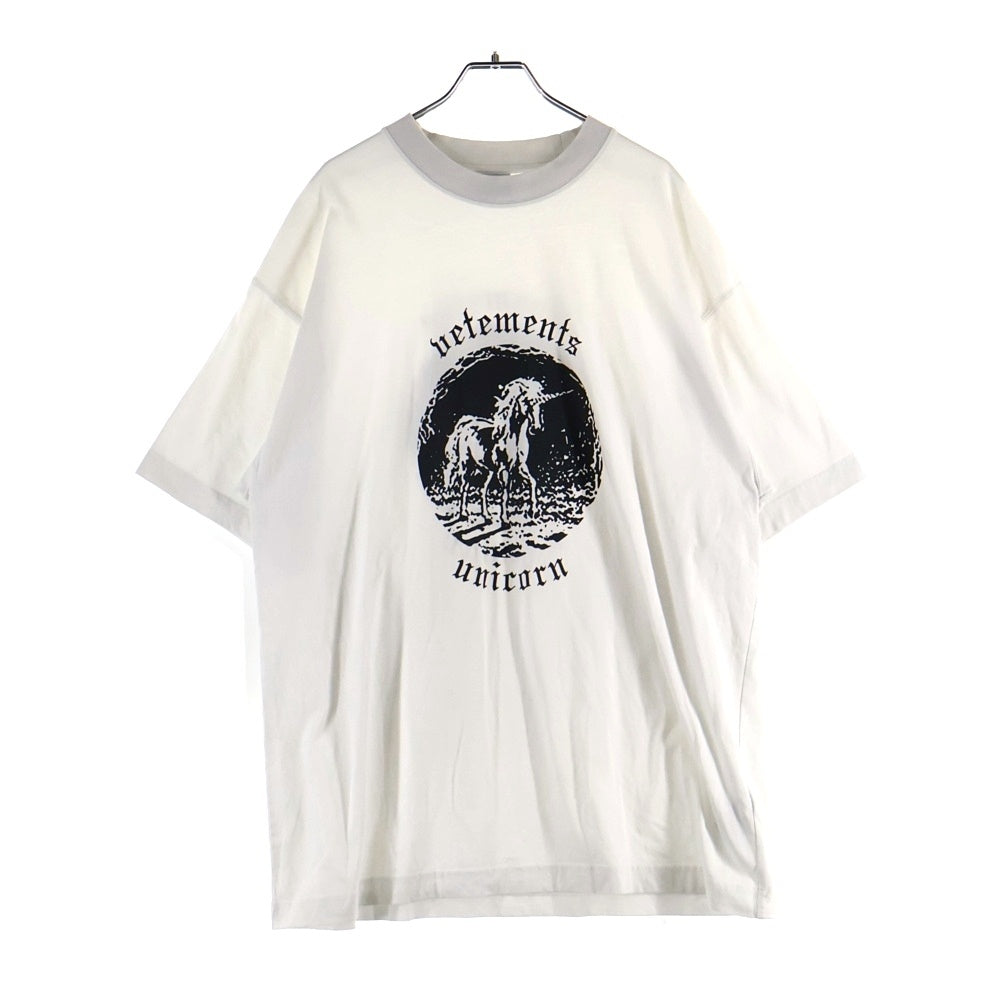 vetements ヴェトモン ユニコーンロゴ Tシャツ VETEMENTS(ヴェトモン) 20AW ダブルユニコーンプリント 半袖Tシャツ