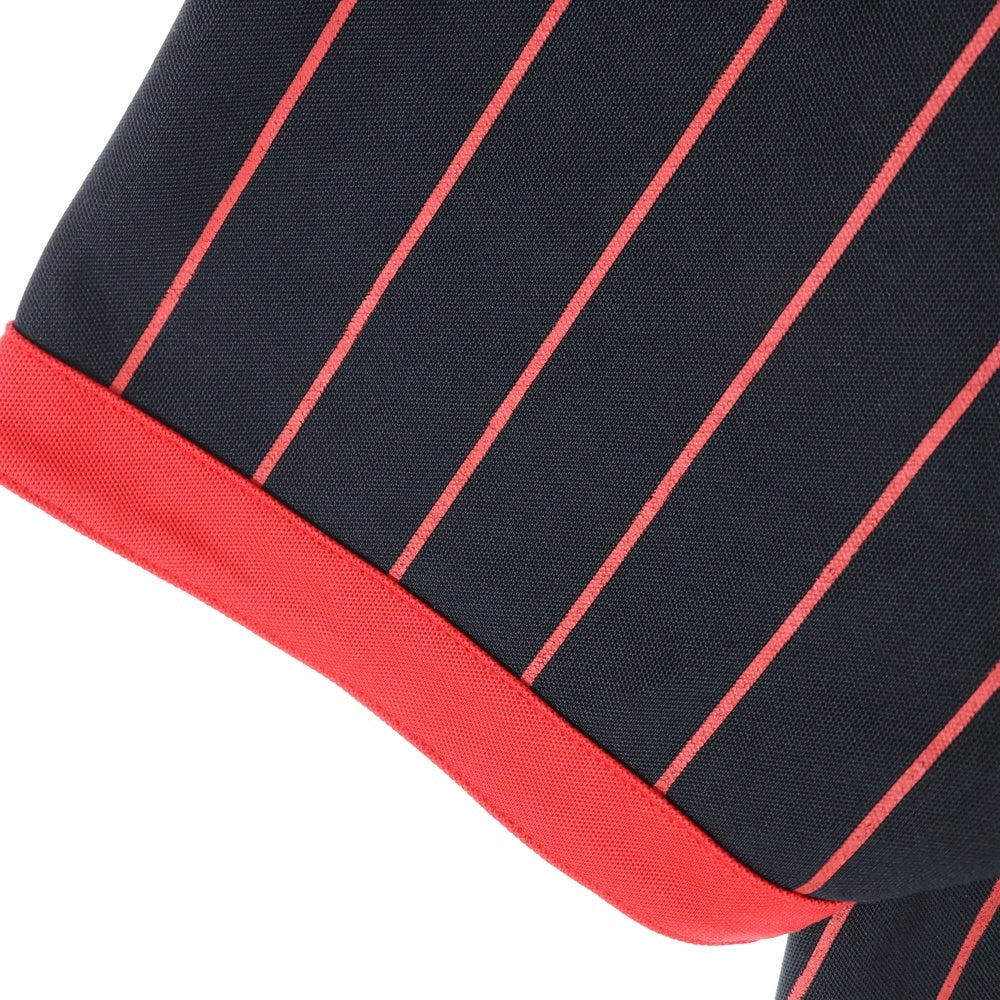 SUPREME(シュプリーム) 18AW Vertical Logo Baseball Jersey ロゴ刺繍 ベースボールシャツ ブラック/レッド