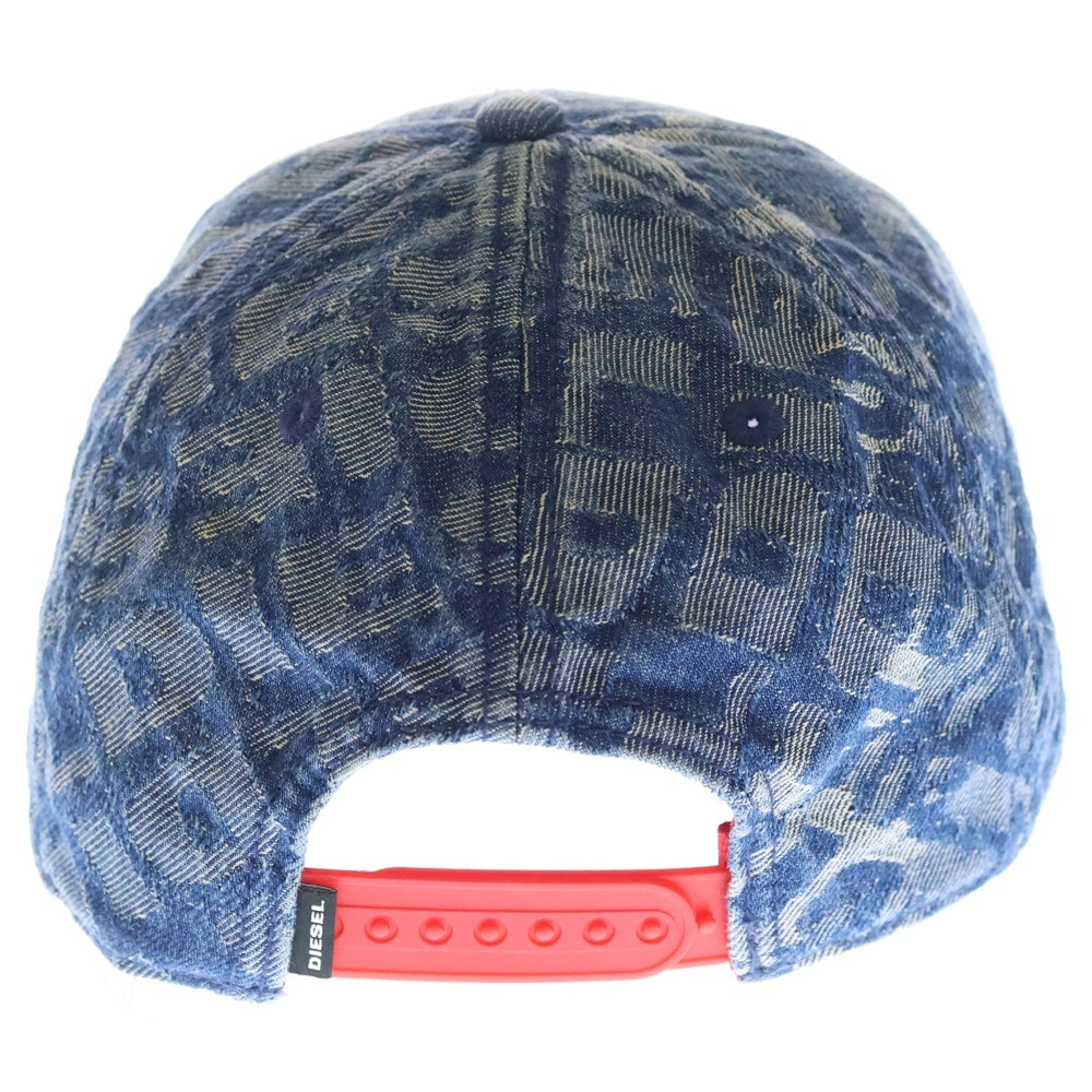 DIESEL(ディーゼル) ロゴ刺繍 デニムベースボールキャップ ブルー