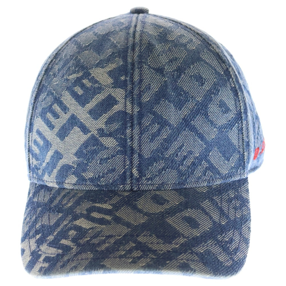 DIESEL(ディーゼル) ロゴ刺繍 デニムベースボールキャップ ブルー