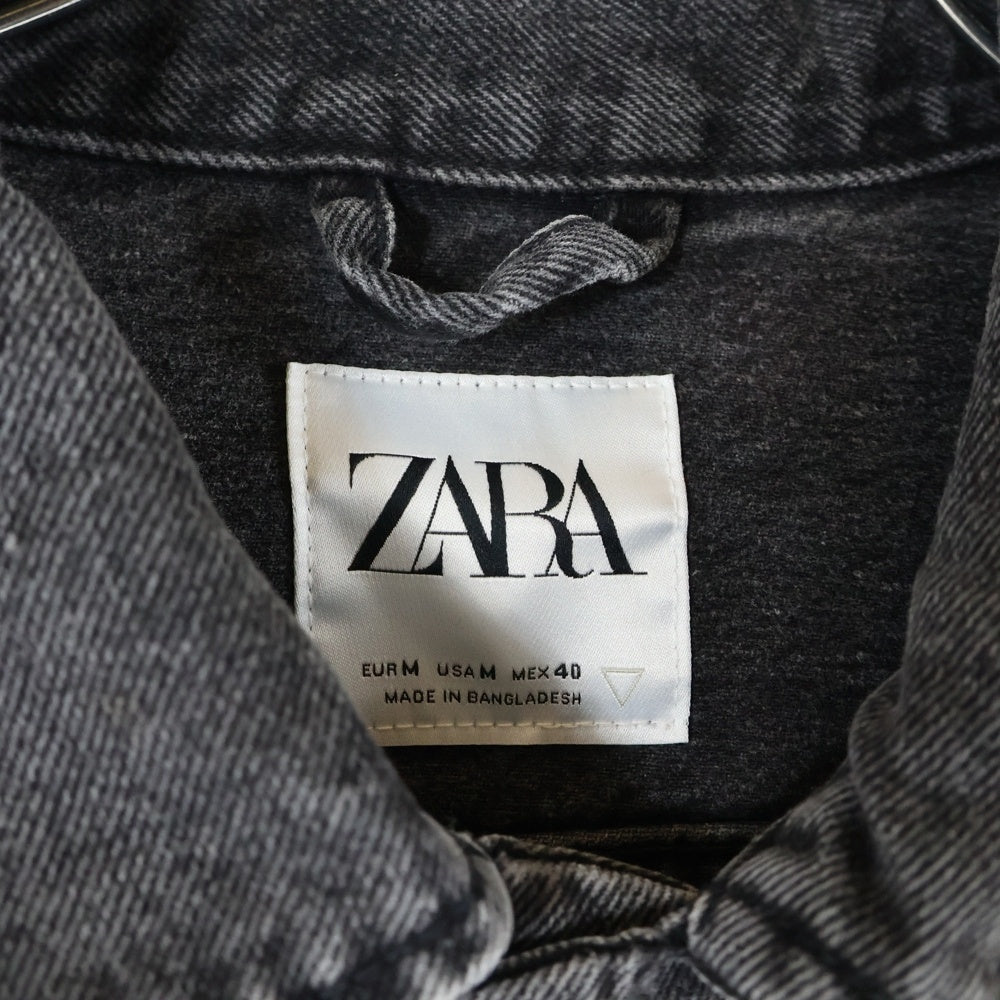 ZARA(ザラ) ウォッシュデニムジャケット トラッカージャケット ブラック