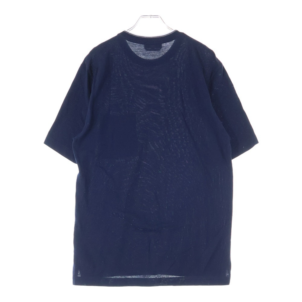 HERMES(エルメス) H刺繍 ポケット付きコットンTシャツ ネイビー