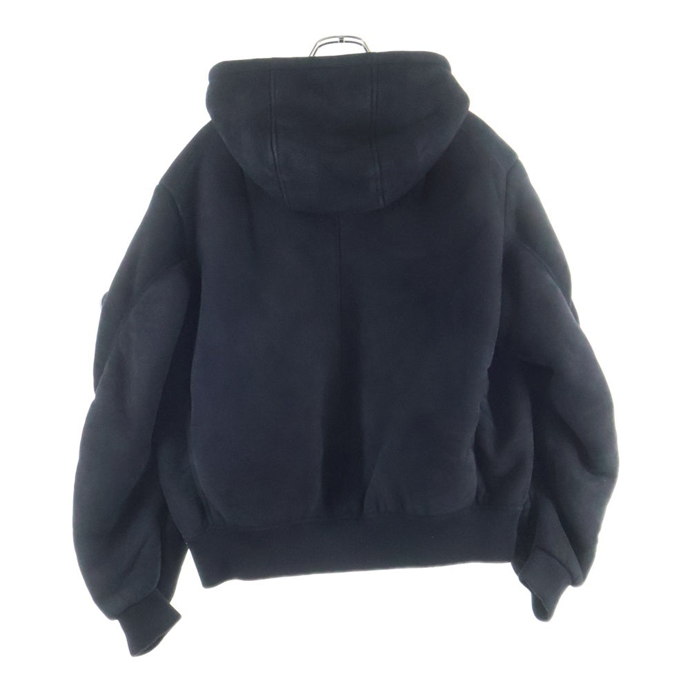 PRADA(プラダ) 21AW シープスキン ムートン ボンバージャケット ブラック UPW405 1ZXR