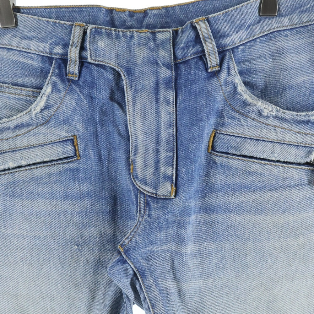 BALMAIN(バルマン) ウォッシュ加工 バイカー スリム テーパードデニムパンツ ジーンズ インディゴ W6HD500D567