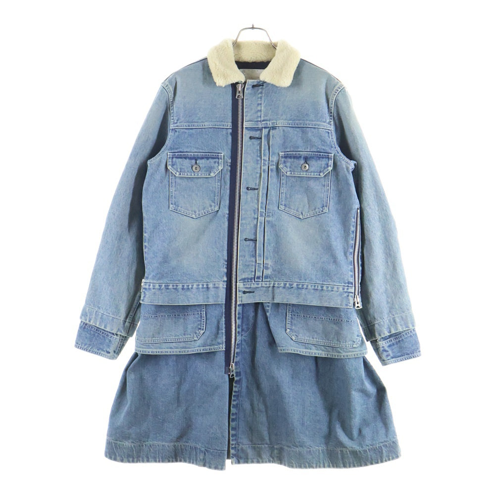 Sacai(サカイ) 20AW Denim Layerd Boa Jacket デニムレイヤード ボアジャケット インディゴ 20-02360M