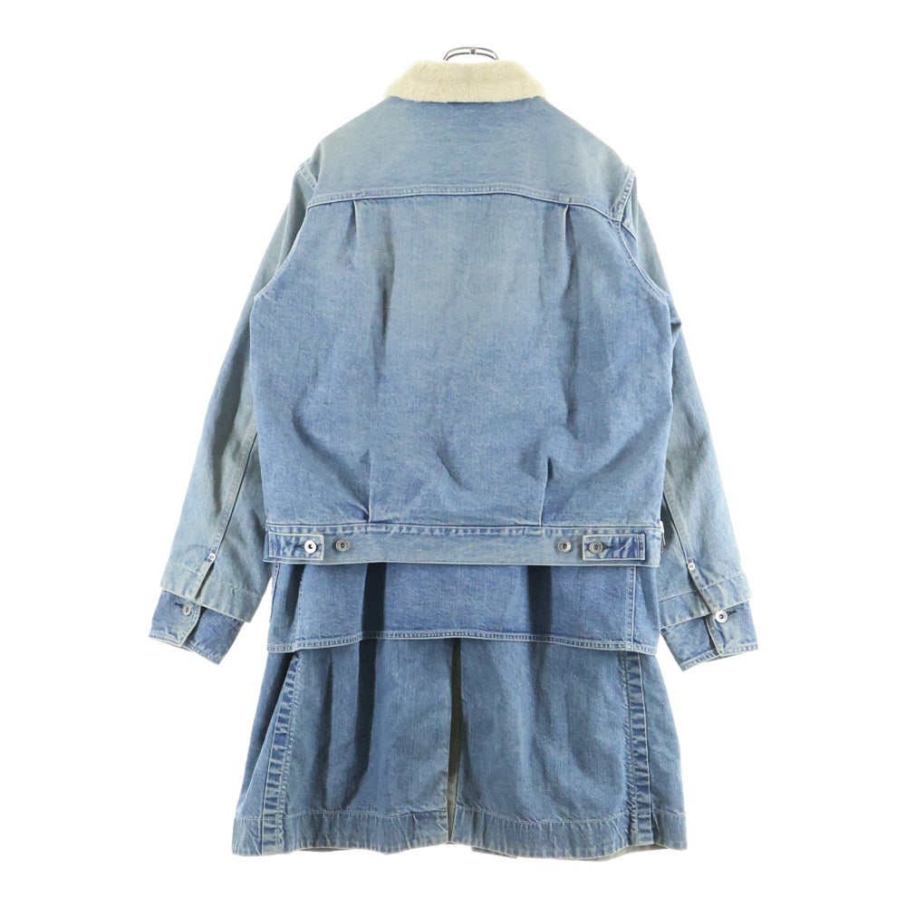 Sacai(サカイ) 20AW Denim Layerd Boa Jacket デニムレイヤード ボアジャケット インディゴ 20-02360M
