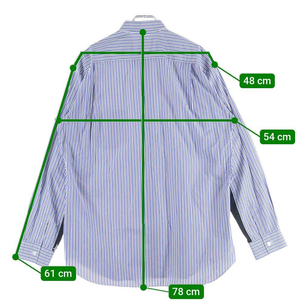 SUPREME(シュプリーム) 12SS×COMME des GARCONS SHIRT GUSSET SHIRT コムデギャルソンシャツ ストライプゲスト長袖シャツ ブルー S27SS12