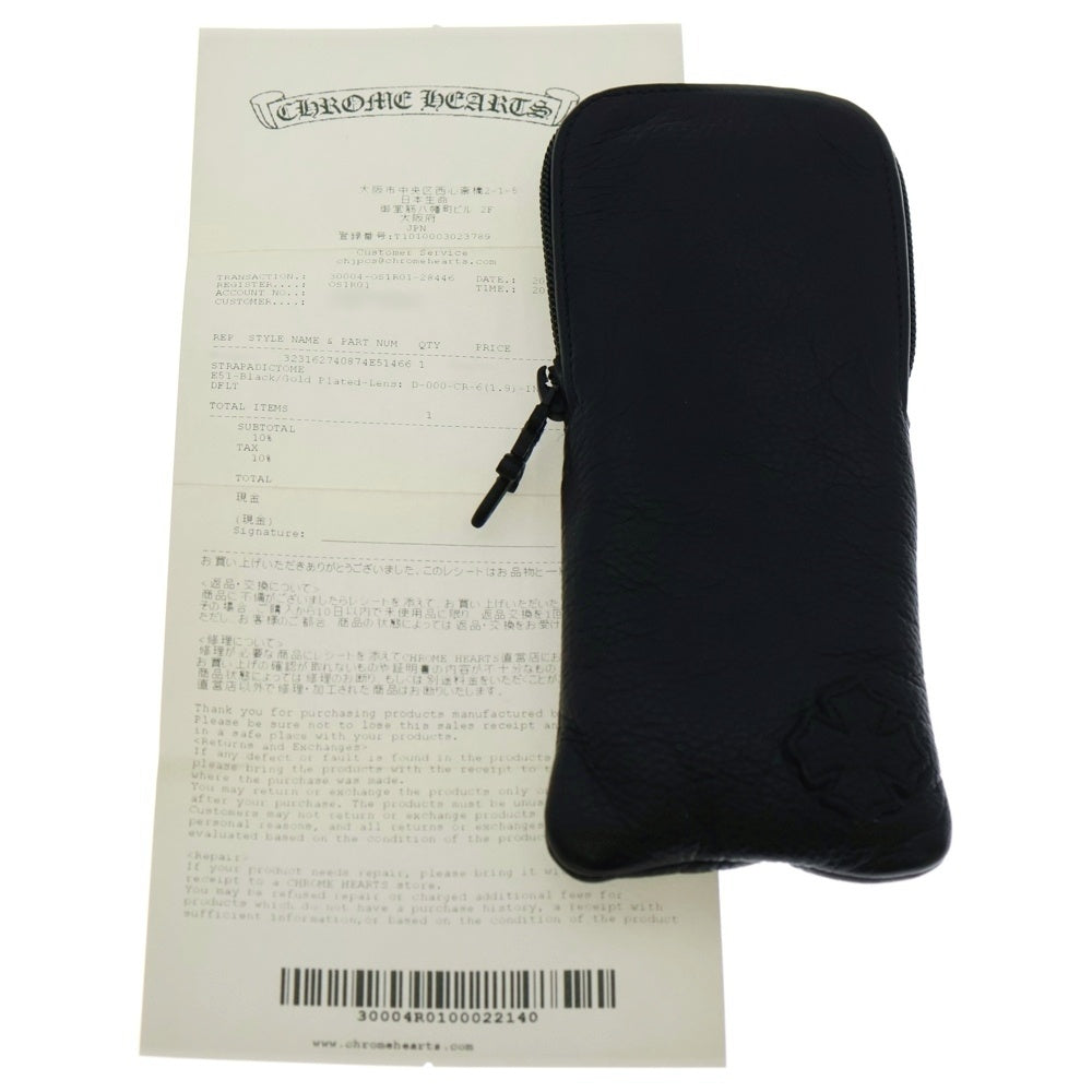 CHROME HEARTS(クロムハーツ) STRAPADICTOME ストゥラパディクトム スクエアフレーム ウェリントンサングラス 眼鏡 ブラック/ゴールド