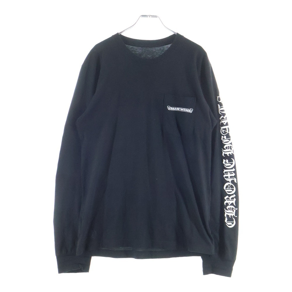 CHROME HEARTS(クロムハーツ) H SCROLL LABEL スクロールラベル アームプリント クルーネック長袖Tシャツカットソー ロングスリーブ ロンT ブラック