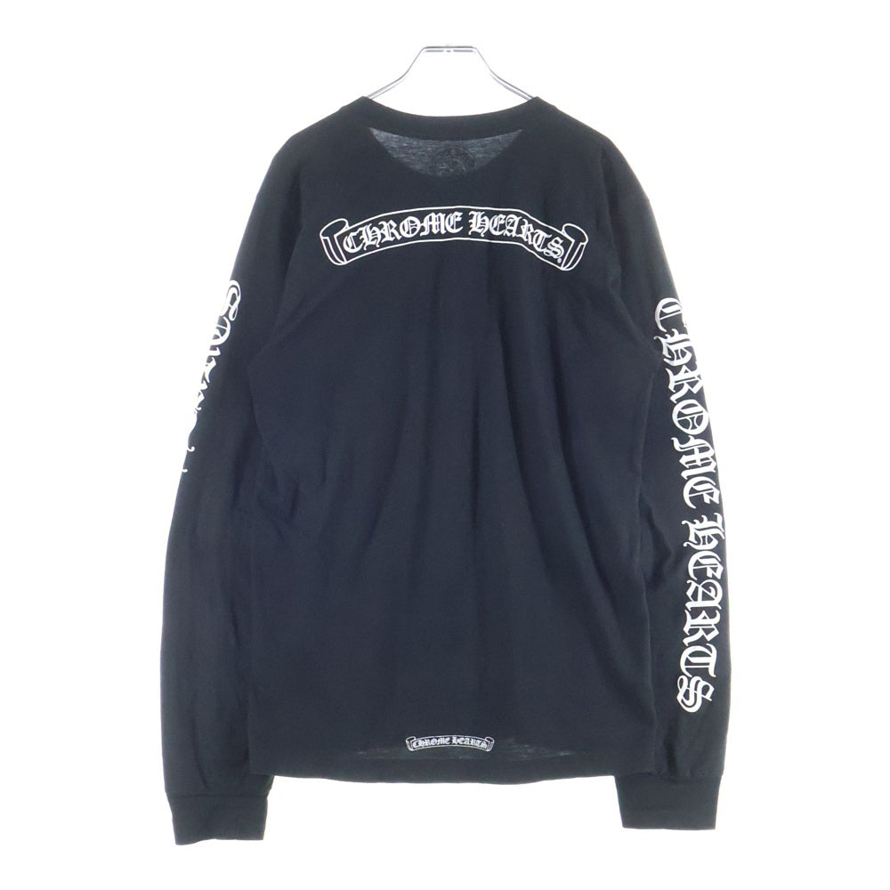 CHROME HEARTS(クロムハーツ) H SCROLL LABEL スクロールラベル アームプリント クルーネック長袖Tシャツカットソー ロングスリーブ ロンT ブラック