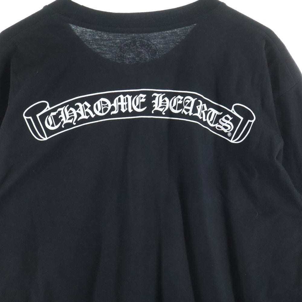 CHROME HEARTS(クロムハーツ) H SCROLL LABEL スクロールラベル アームプリント クルーネック長袖Tシャツカットソー ロングスリーブ ロンT ブラック
