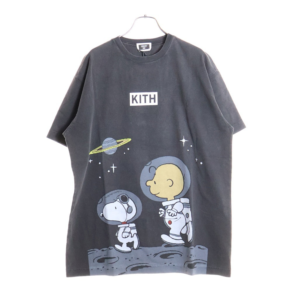 KITH(キス) ×Peanut Snoopy Tee ピーナッツ プリント半袖Tシャツ ブラック