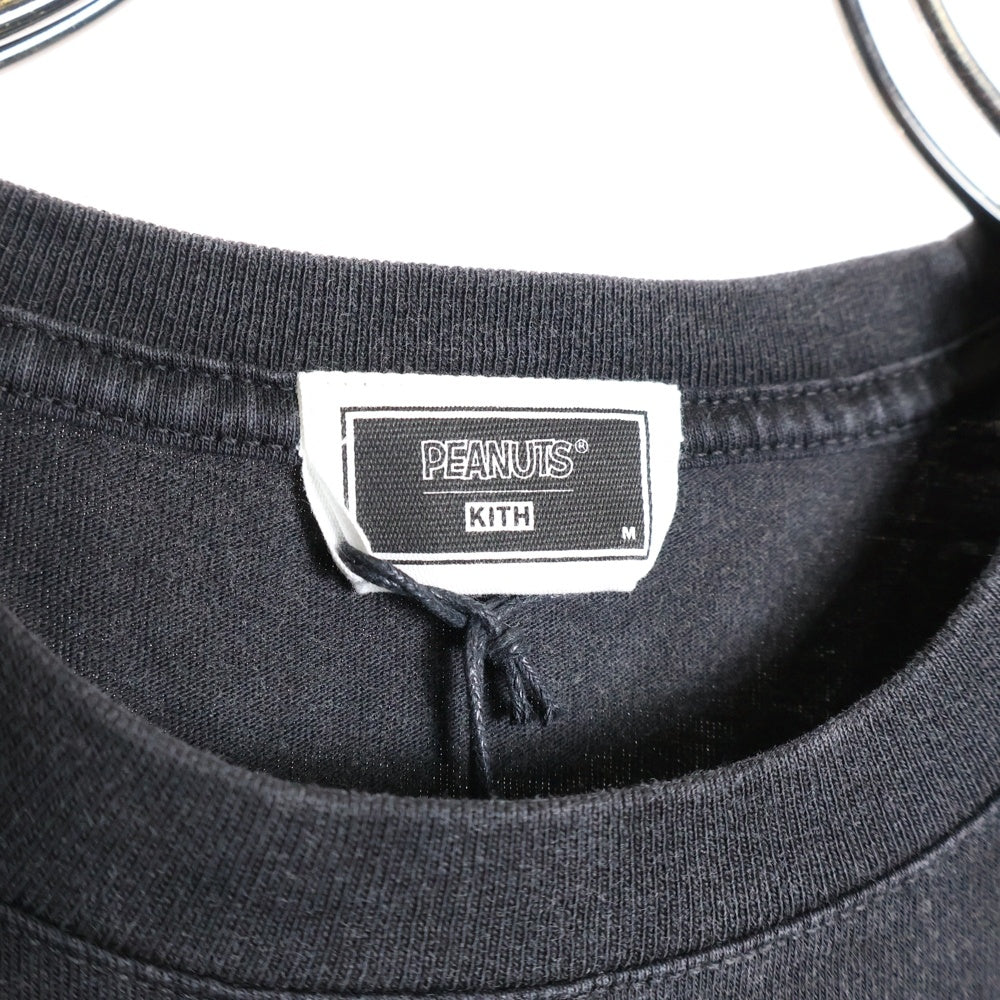 KITH(キス) ×Peanut Snoopy Tee ピーナッツ プリント半袖Tシャツ ブラック