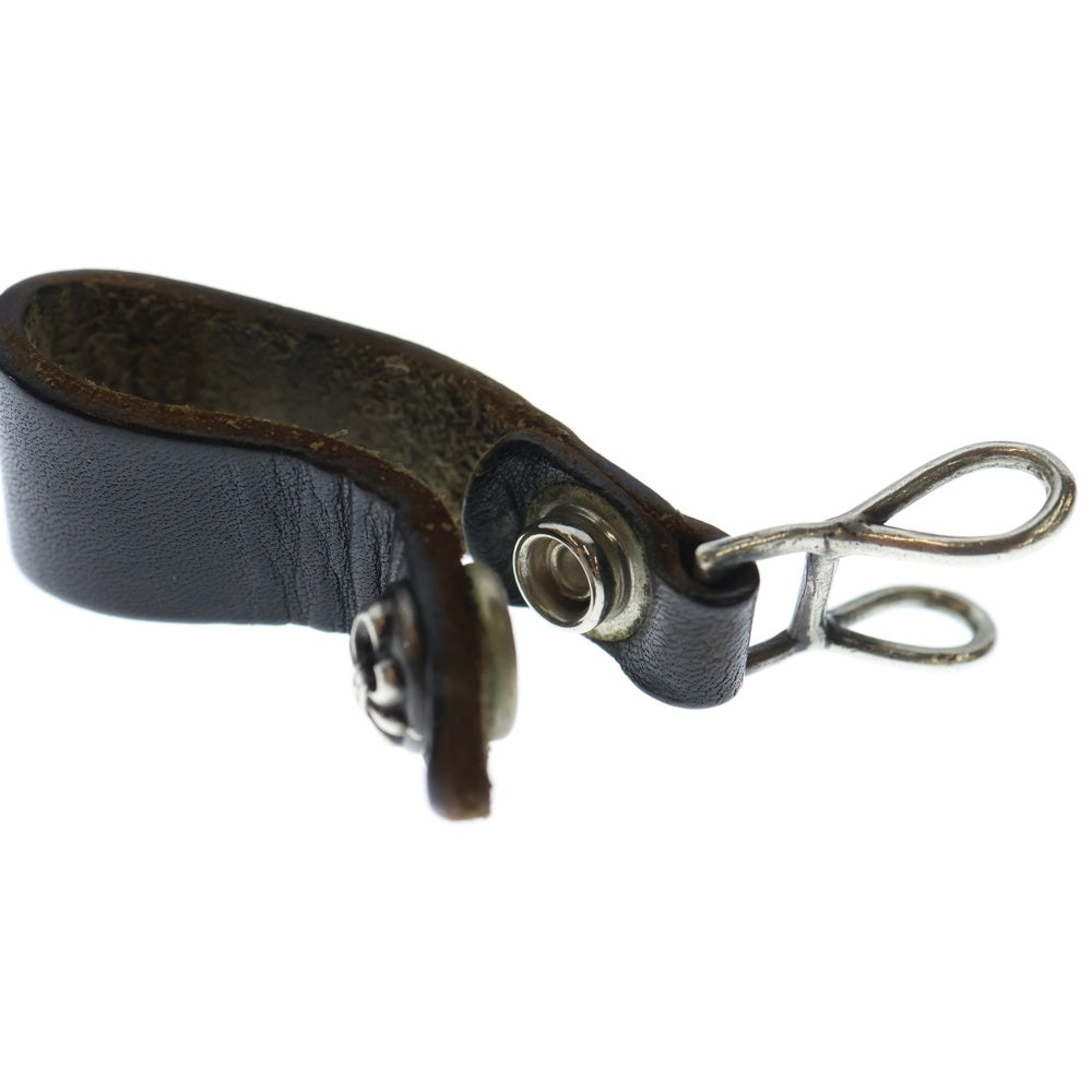 CHROME HEARTS(クロムハーツ) BELT LOOP BSフレアボタンレザーベルトループ シルバー/ブラック BCA401