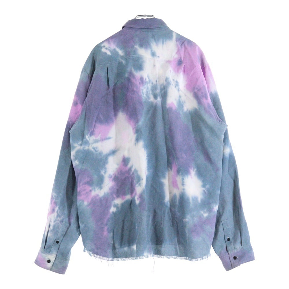 cvtvlist(カタリスト) 21AW ブリーチデザイン カットオフボタンレス 長袖シャツ ブルー/ピンク 21FW0202