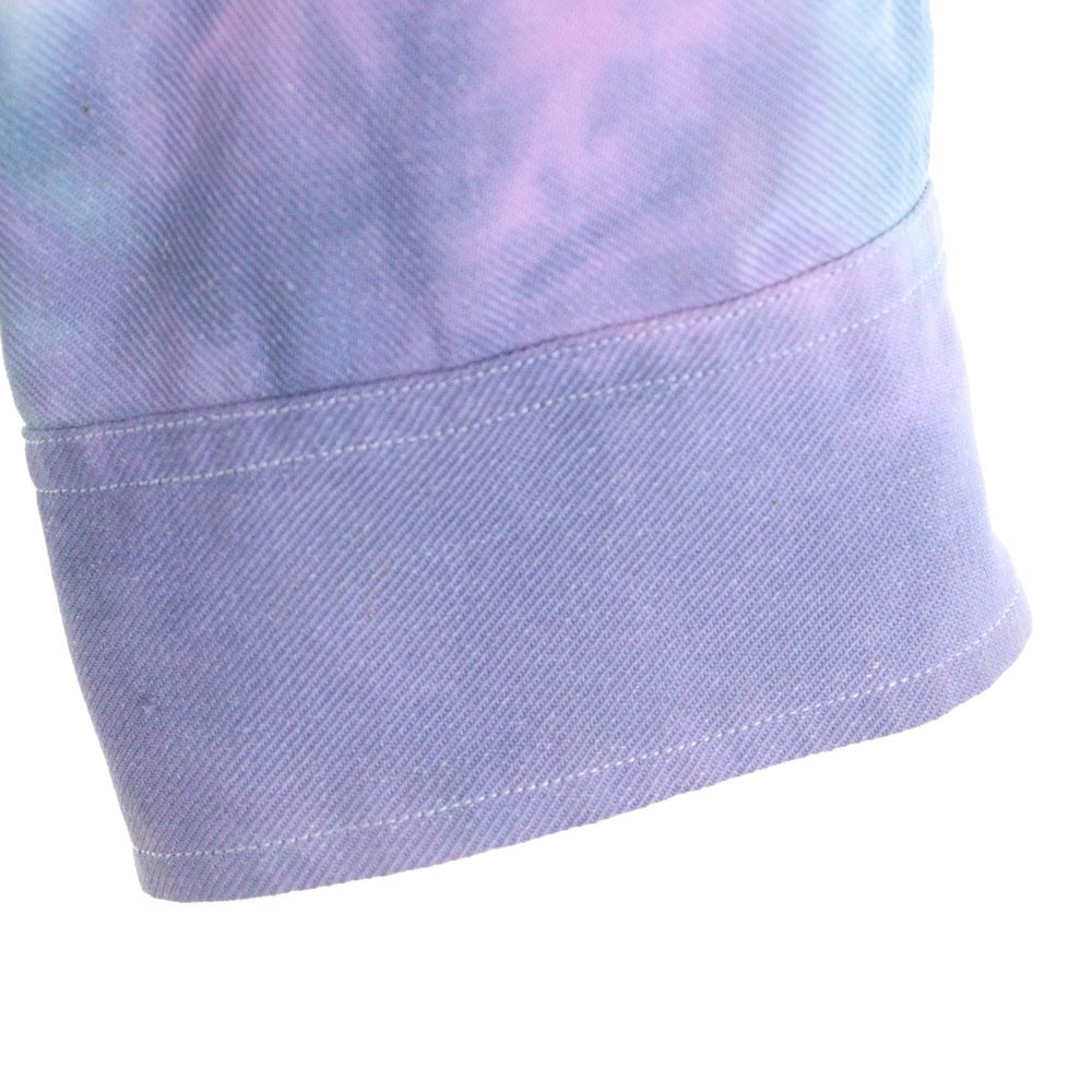 cvtvlist(カタリスト) 21AW ブリーチデザイン カットオフボタンレス 長袖シャツ ブルー/ピンク 21FW0202