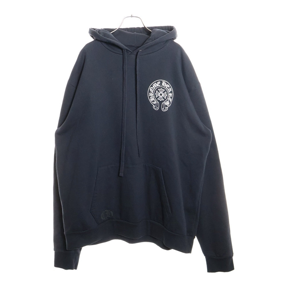 CHROME HEARTS(クロムハーツ) SWTSHRT PLVR ラスベガス限定 バック ホースシュー プリント プルオーバースウェットパーカー フーディー ブラック
