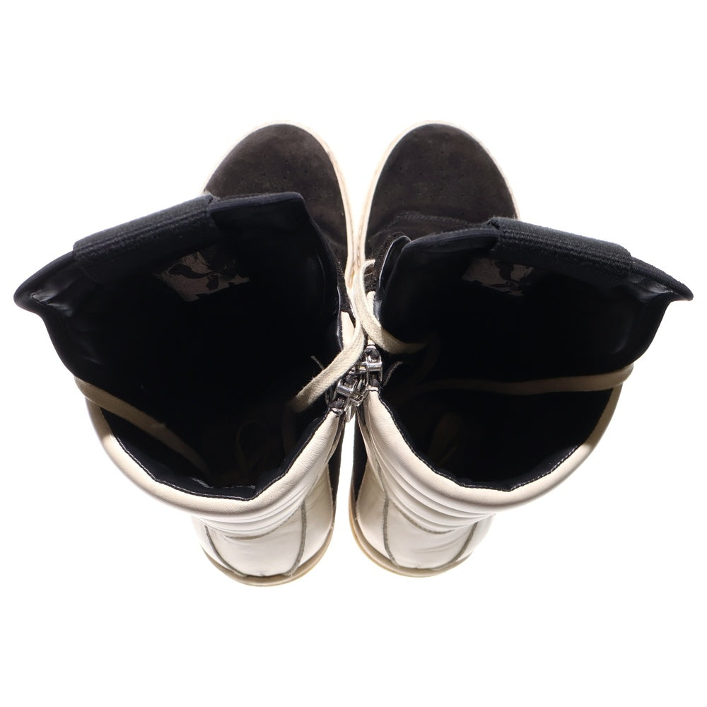 Rick Owens(リックオウエンス) STROBE GEOBASKET ジオバスケット レースアップ スエードレザーハイカットスニーカー ブラック/ホワイト